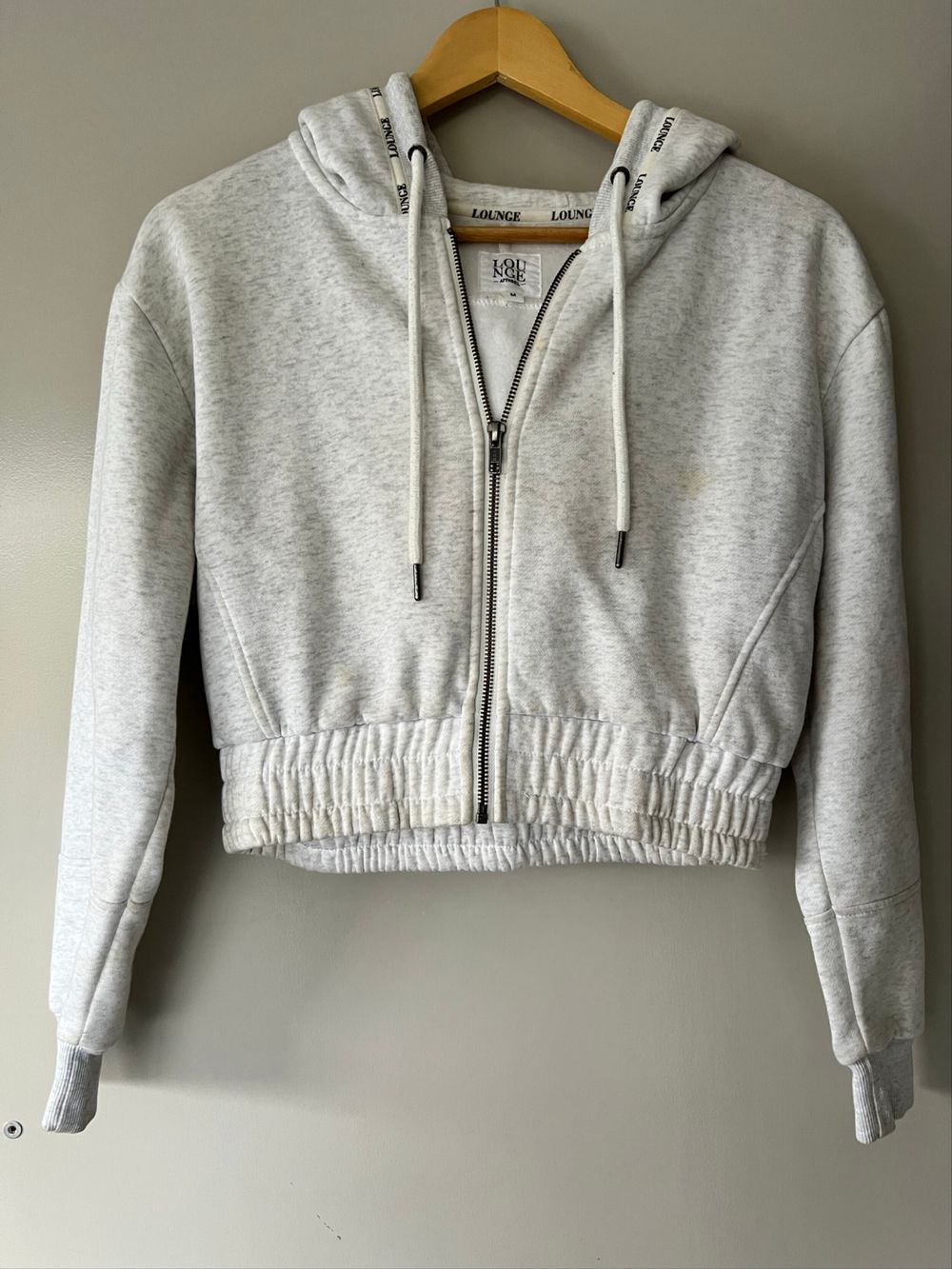Lounge Grey Cropped Zip Hoodie