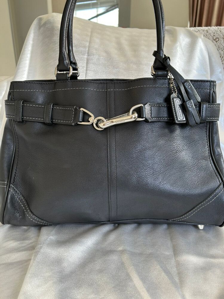 レディース COACH Hamptons Tote Bag Turnlock Y2K