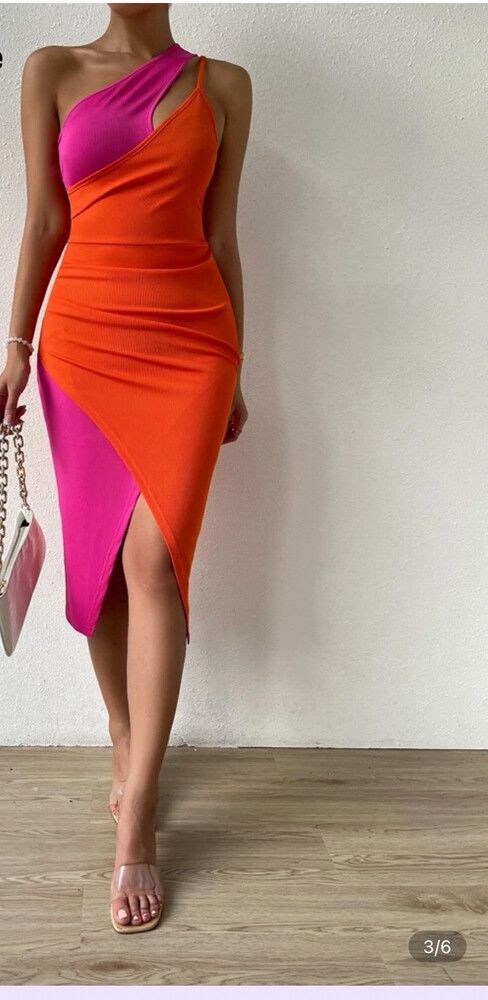 pink orange dress
