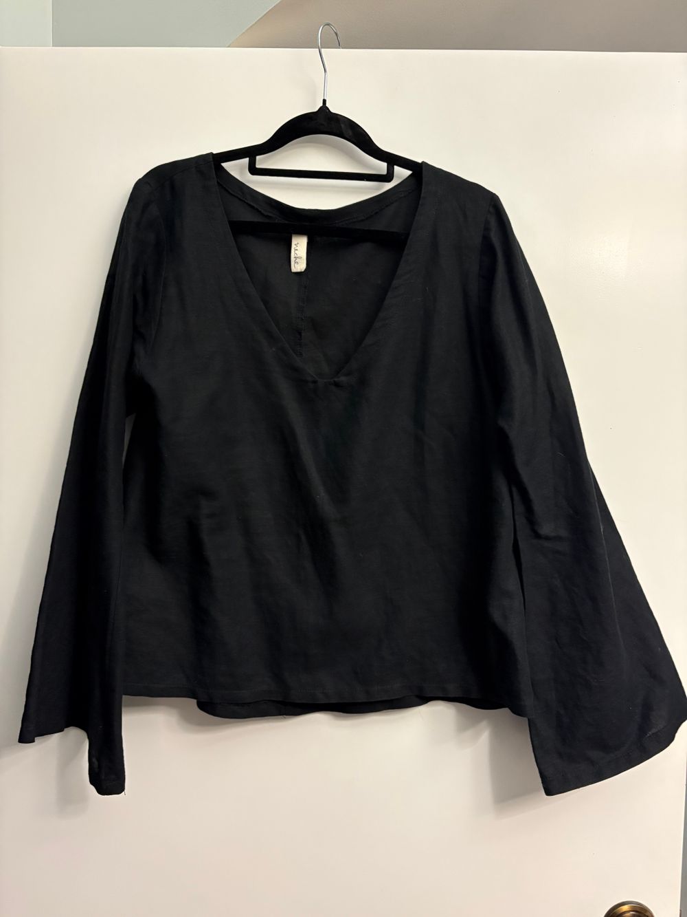 Neche Black V-Neck Blouse