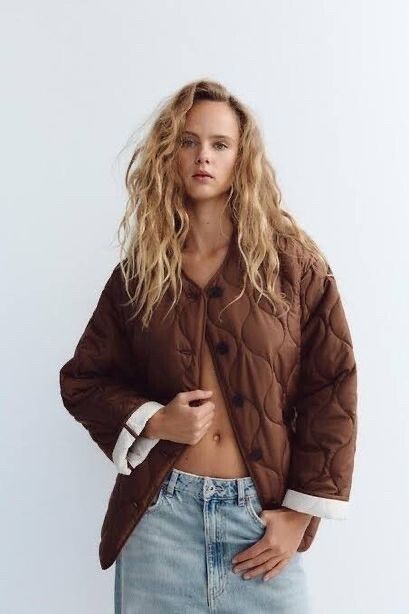 Zara Quilted Brown Jacket