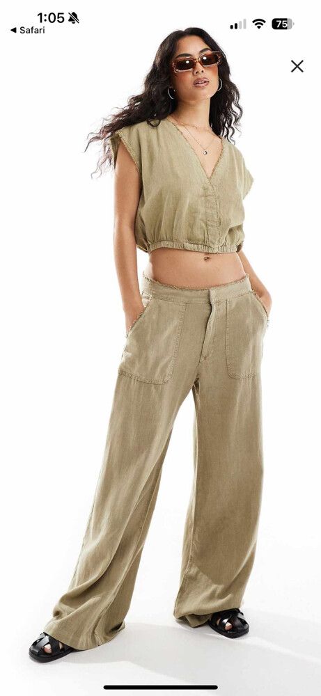 Khaki Linen Pants