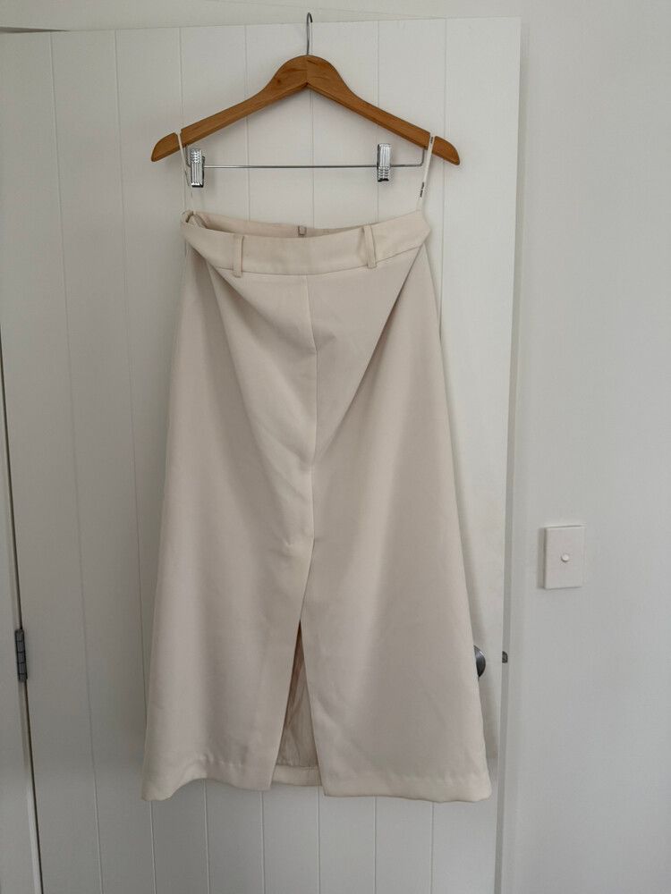 Cream Pencil Skirt