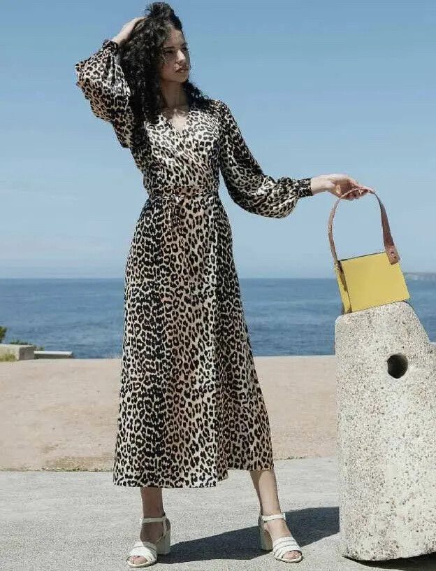 Ganni - Ganni Leopard Print Wrap Dress on Designer Wardrobe Ganni - Ganni Leopard Print Wrap Dress on Designer Wardrobe