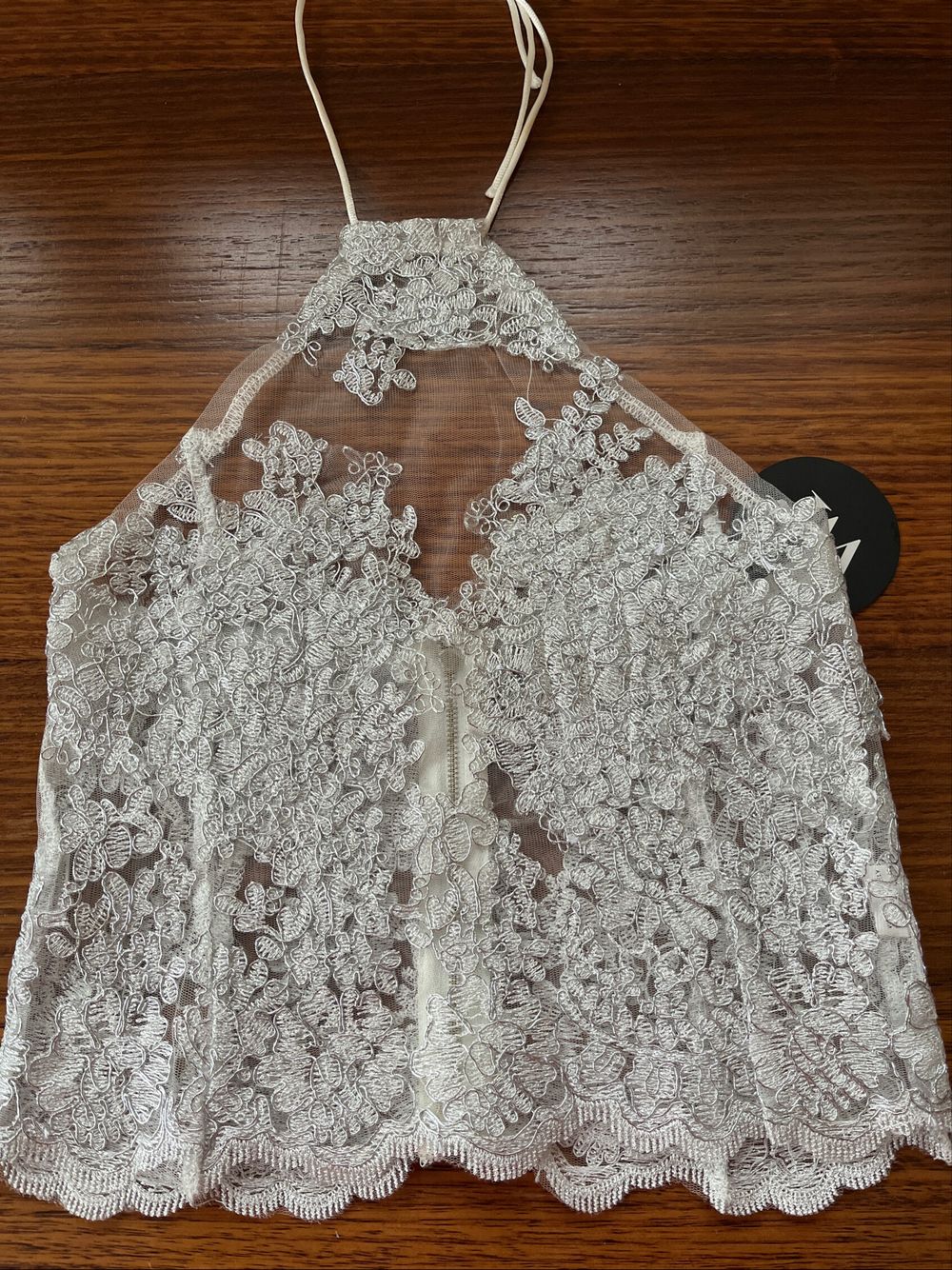 Halter Top With Silver & Cream Pattern