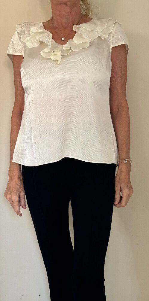 Silk Top With frill Neck