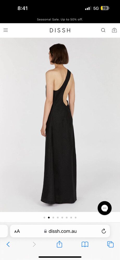 chinese dress ladies ALMA BLACK ASYM LINEN MIDI DRESS