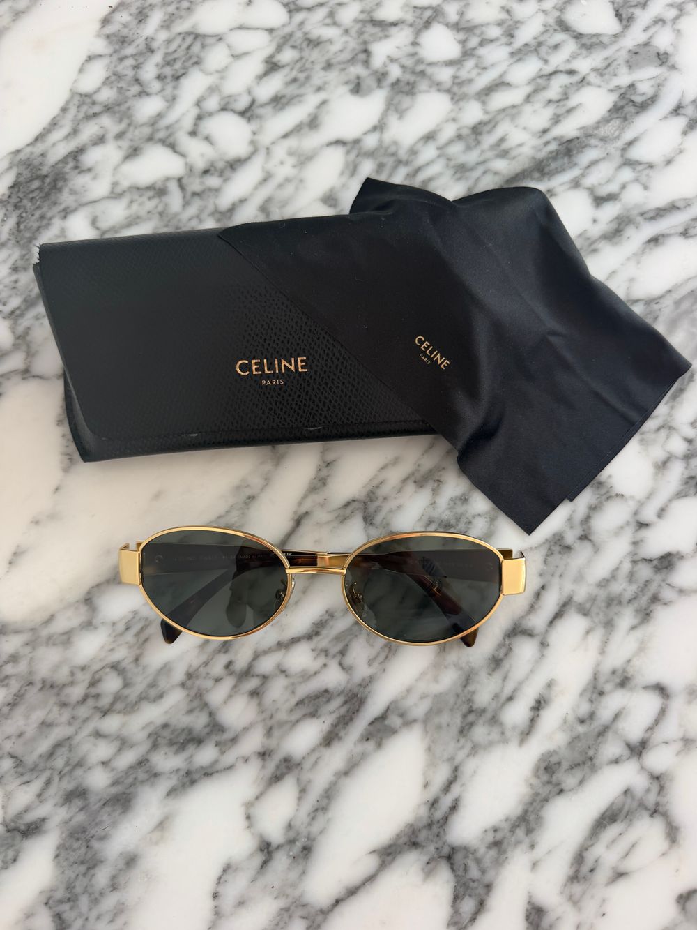 Celine Triomphe Metal 01 oval sunglasses