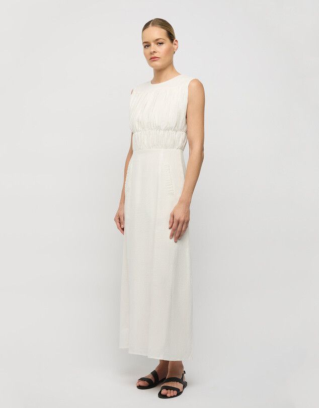 Friend of Audrey Midi Linen Dress - Size 12