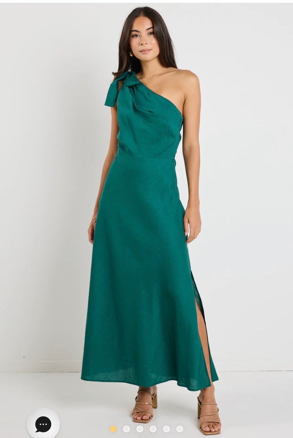 Flo & Frankie One Shoulder Green Dress