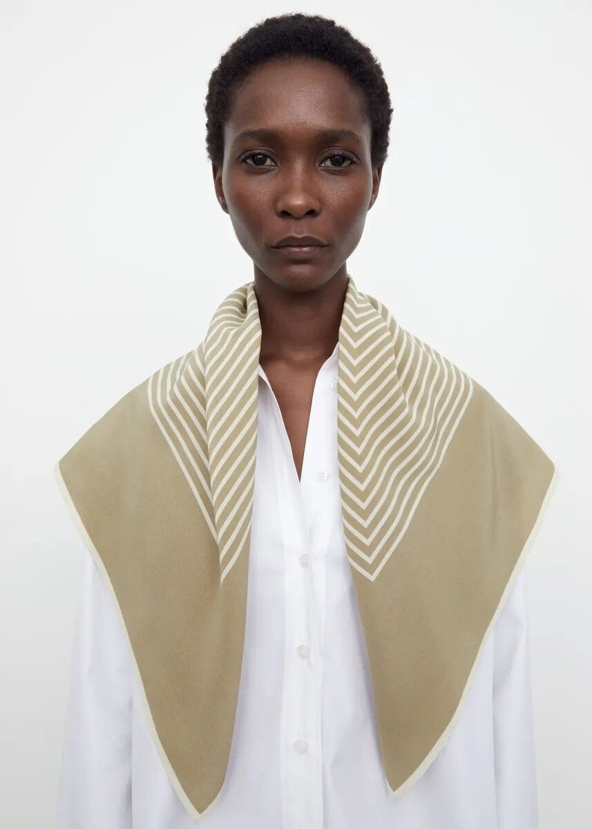 Toteme Centered monogram silk scarf