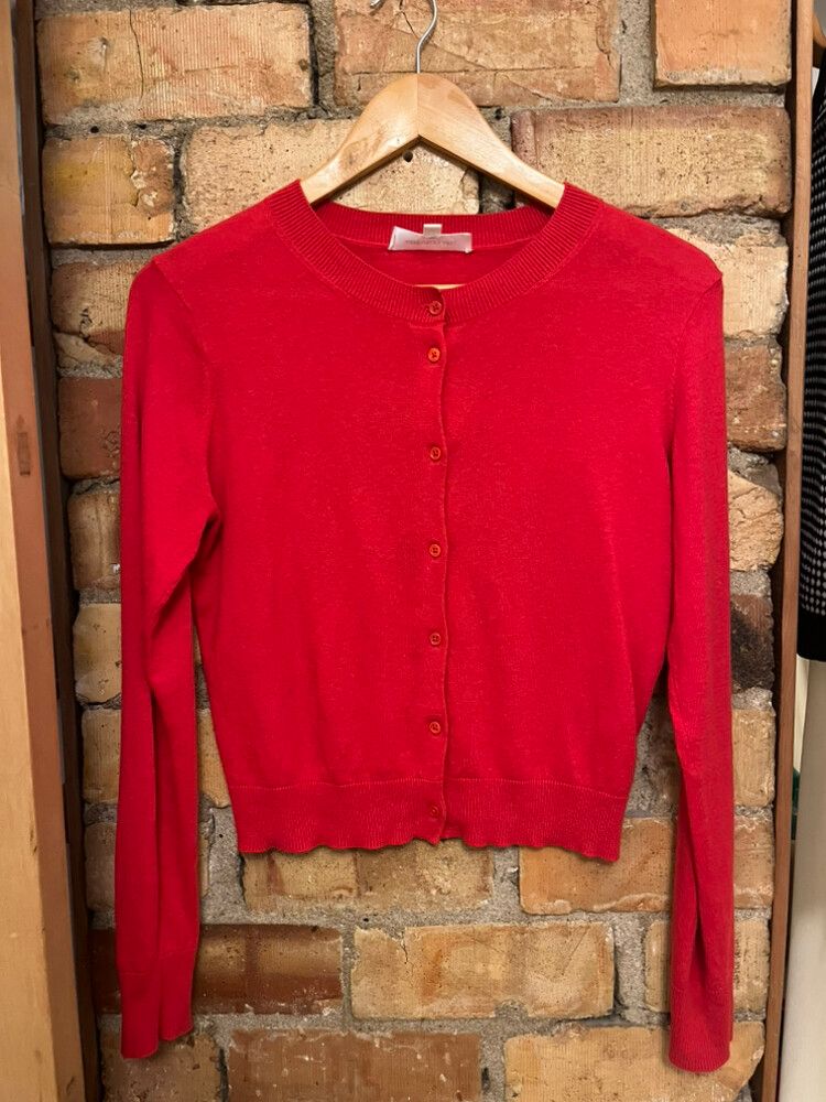 Assembly Label Semra Cotton Cashmere Cardigan - Red