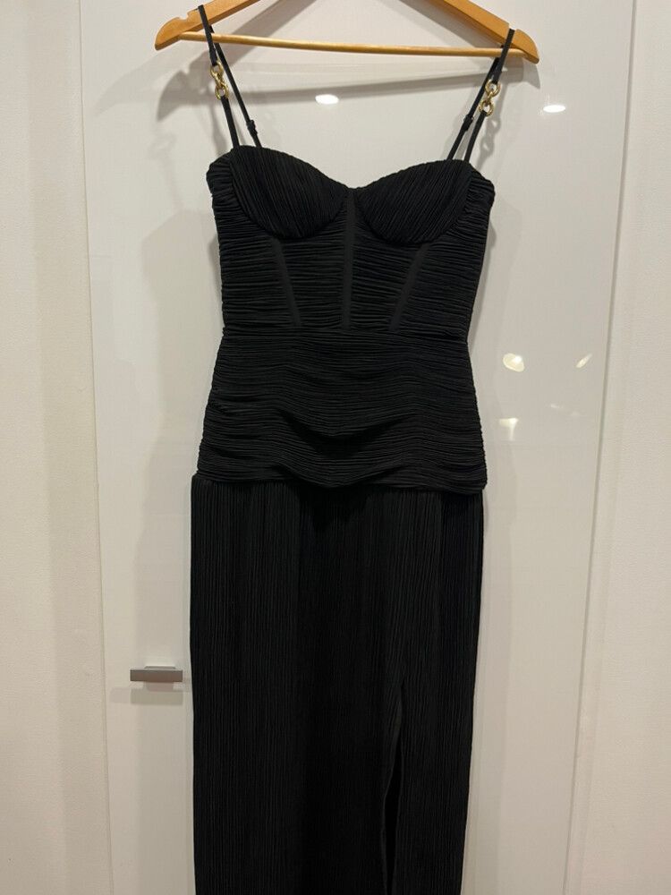open lace back dress Manning Cartell Double Time Pleat Black Dress main image 0