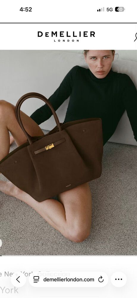 DeMellier London THE NEW YORK Brown Suede Tote Bag