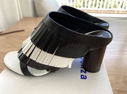 PROENZA SCHOULER Leather Fringe Mules (circa 2015-2017) Sz 39