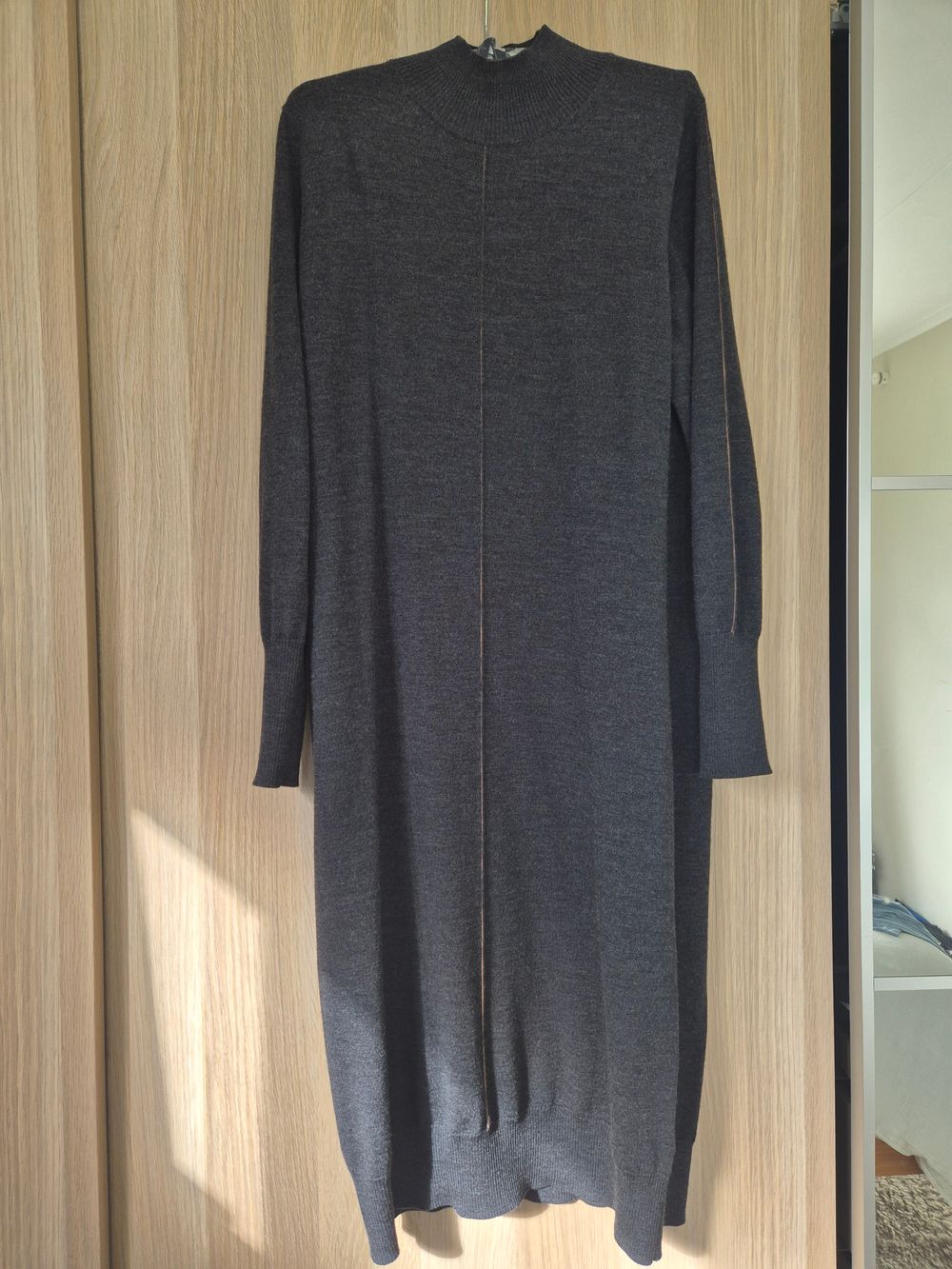 Max Charcoal Merino Knit Dress Size S