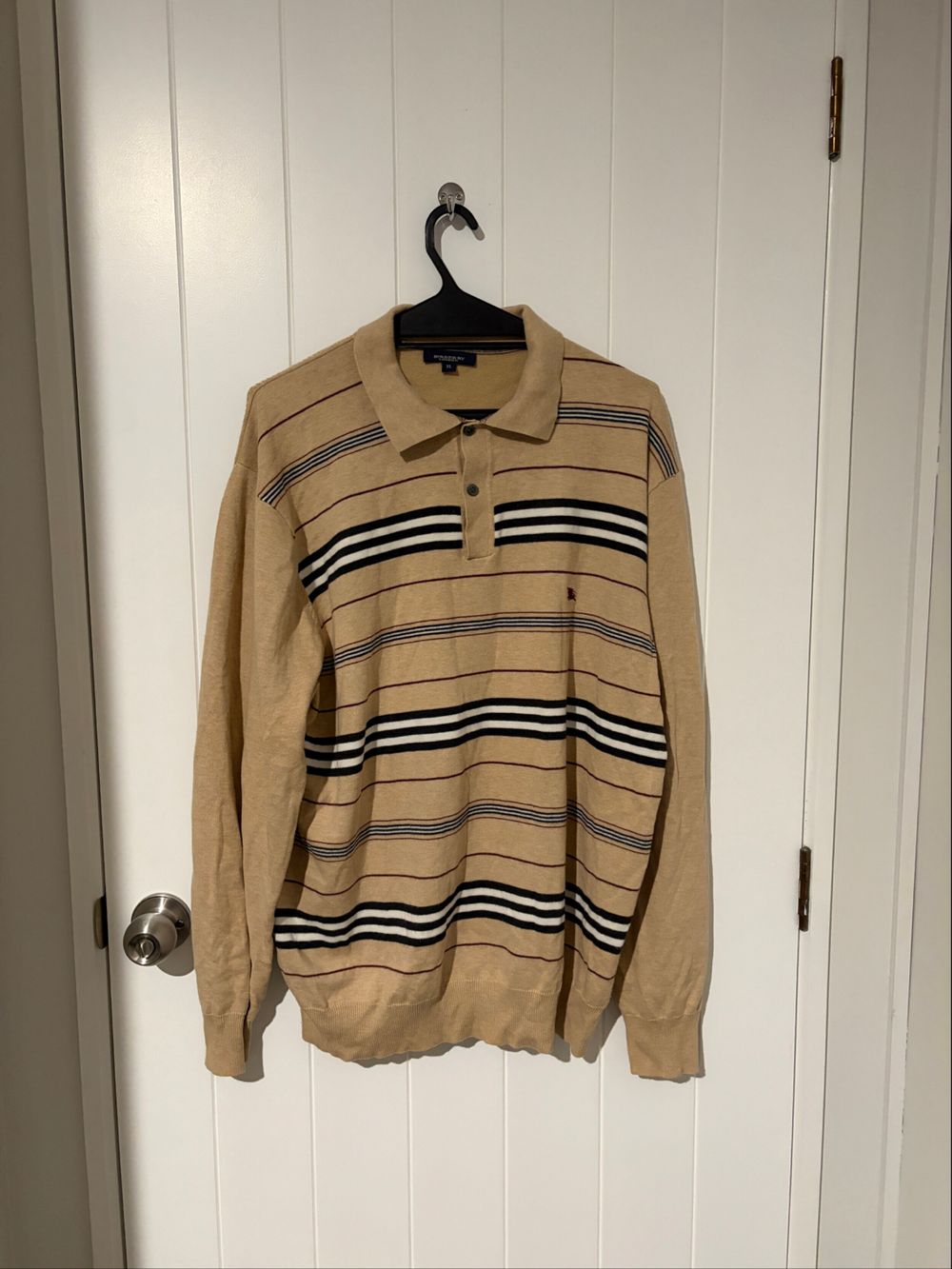 Burberry Striped Long Sleeve Polo