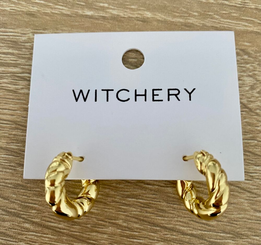 Witchery Gold Twist Hoop Earrings
