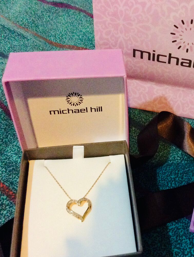Michael Hill Gold Necklace With Heart Shaped Diamond Pendant