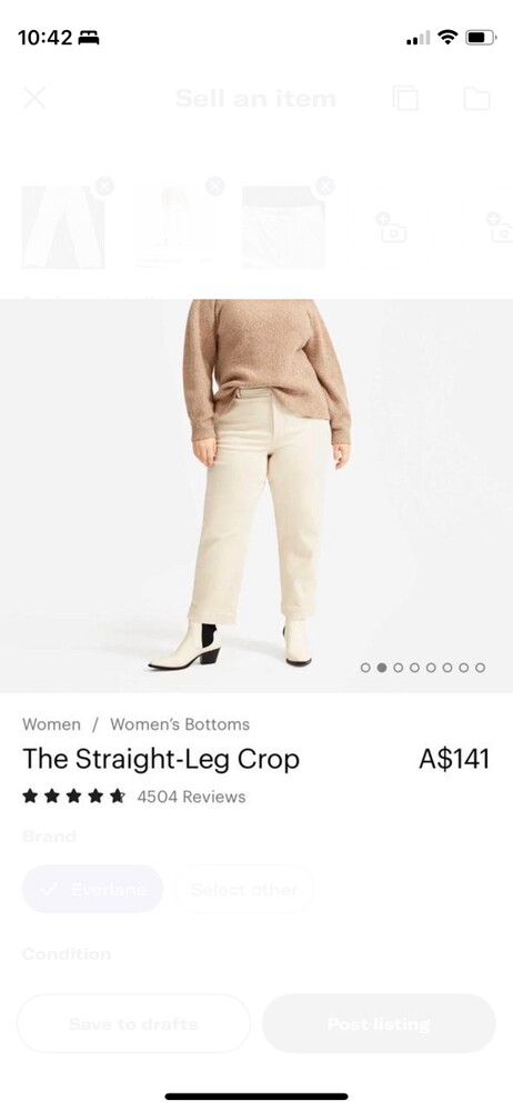 Everlane straight leg crop - size 0 (6-8)