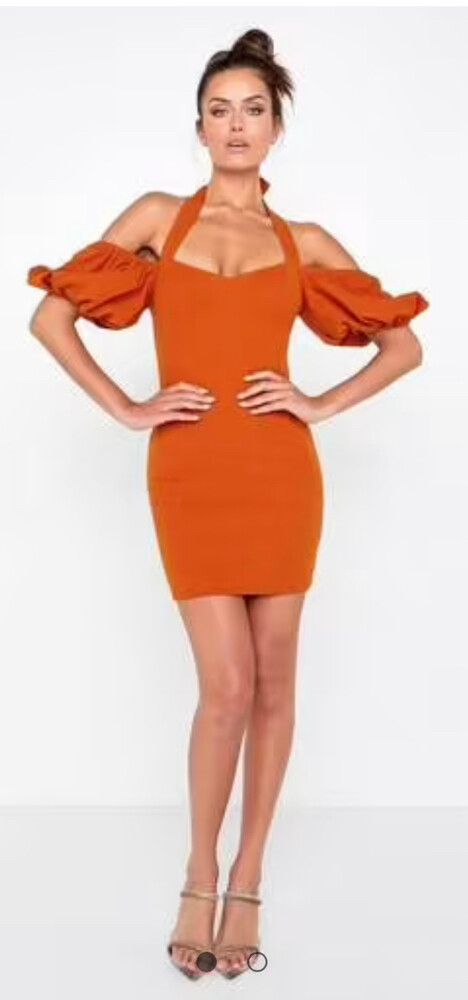 Mossman Orange Elevation Dress Size 8