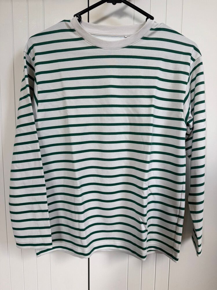 Uniqlo Green and White Striped Top