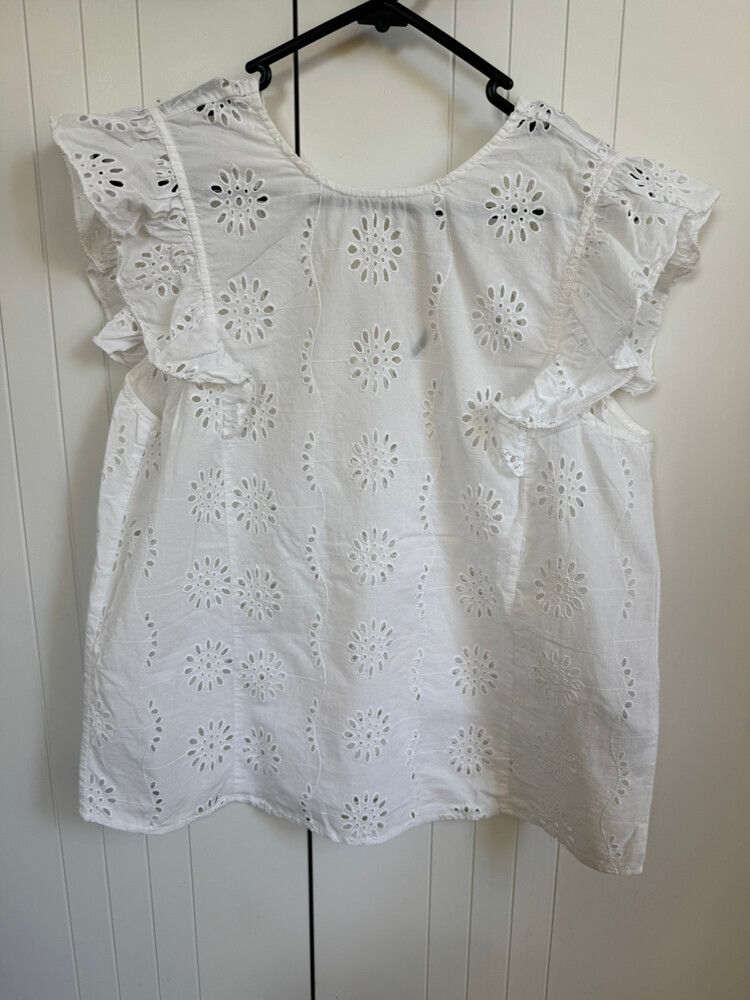 White Eyelet Top