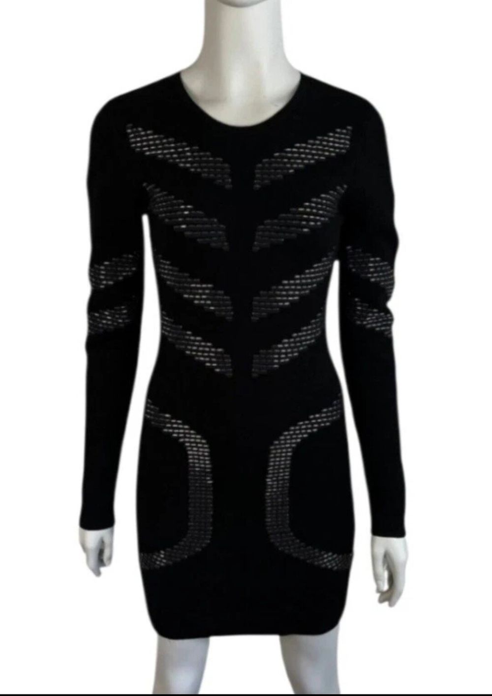 SASS & BIDE Knit Dress 12 Size M Womens Black Bodycon Geometric NWT Vintage