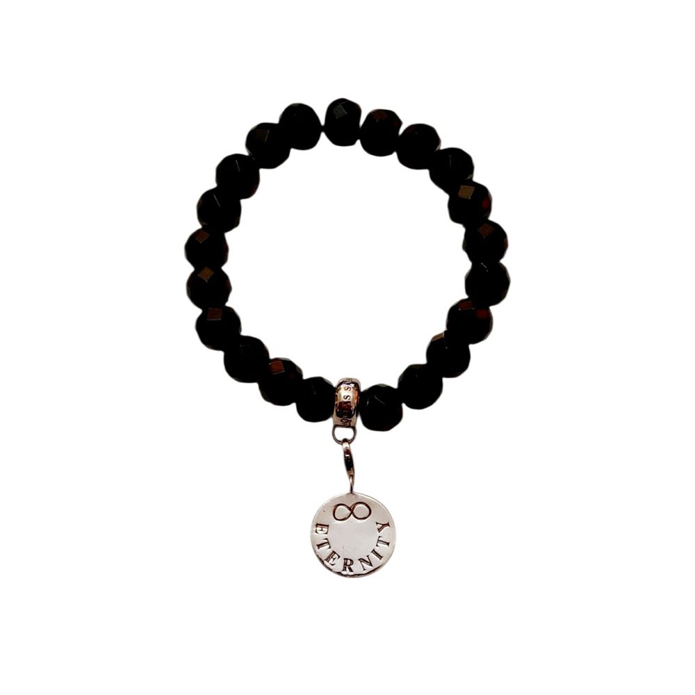 Thomas Sabo Black Beaded Bracelet with infinity charm