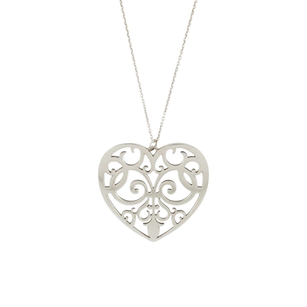 Tiffany & Co Silver Filigree Enchant Heart Pendant Necklace
