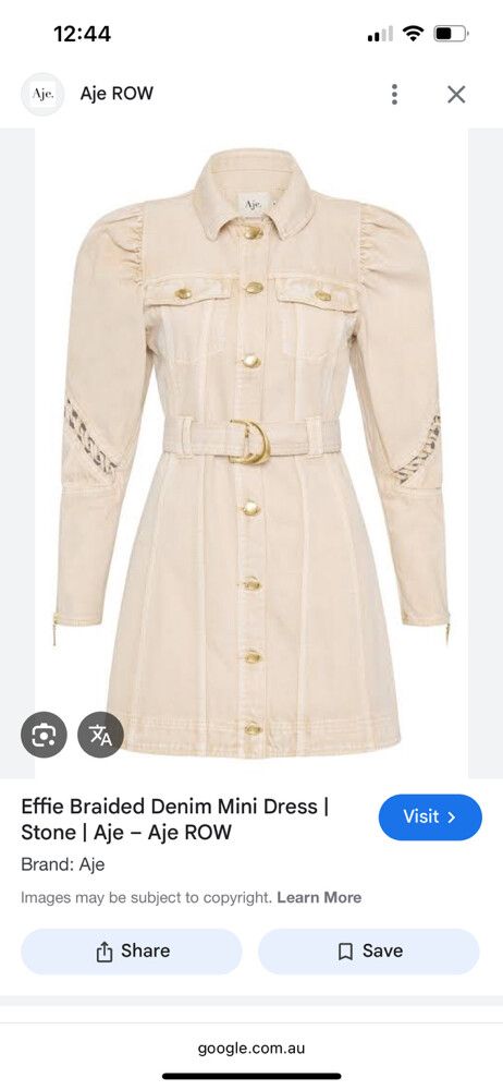 effie braided denim mini dress Aje Effie Braided Denim Mini Dress Beige Size 14