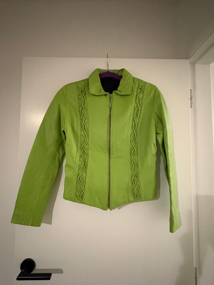 Lime Green Genuine Leather Vintage Jacket