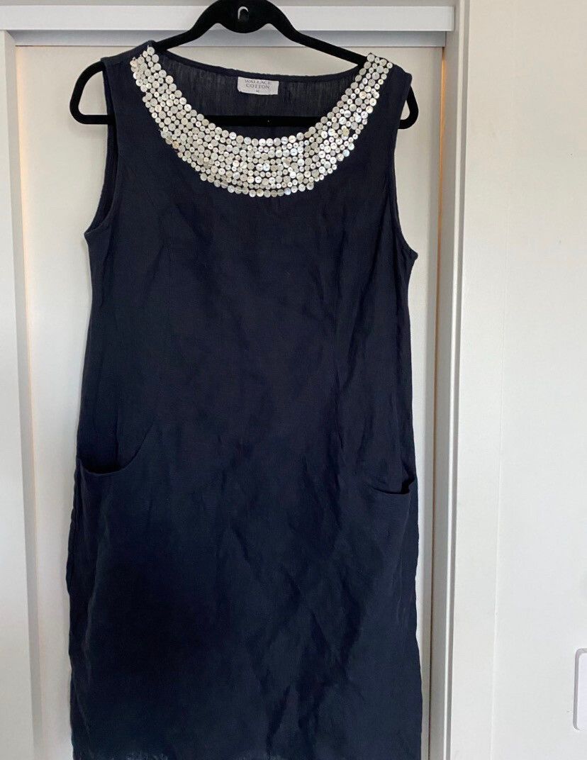 Wallace Cotton Navy Dress