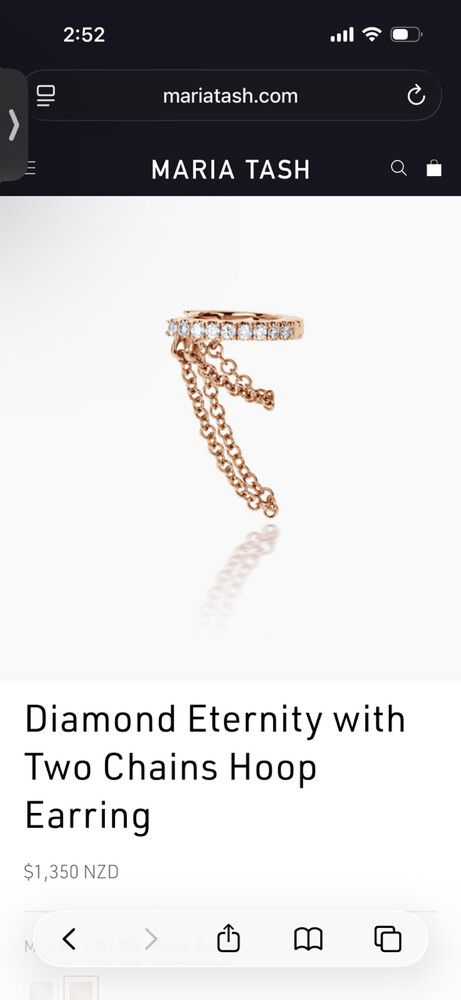 Maria Tash Diamond Eternity with Two Chains Hoop Earring