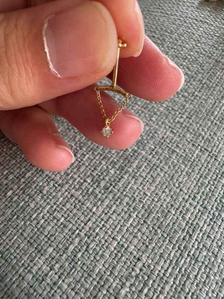 Maria Tash Yellow Gold Earring vertical helix