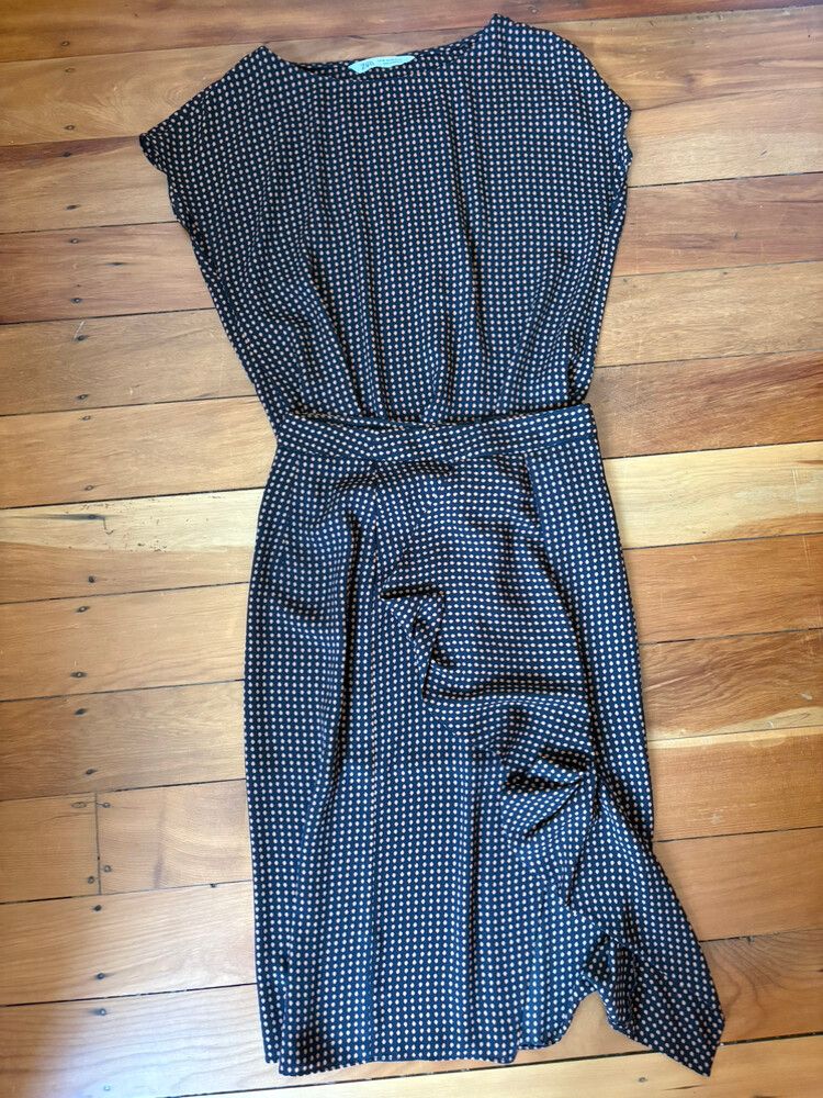 Zara Navy Peach Spot Set