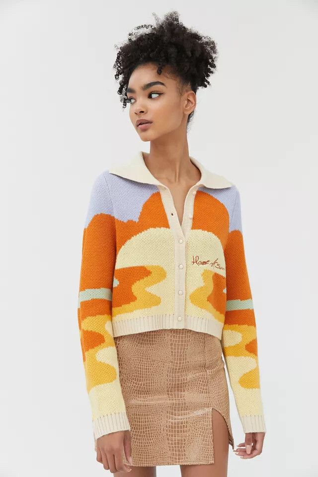 House Of Sunny Orange Cardigan
