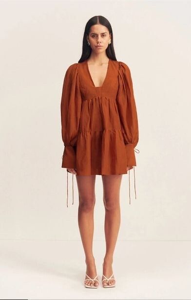 Shona Joy Celeste Long Sleeve Mini Dress