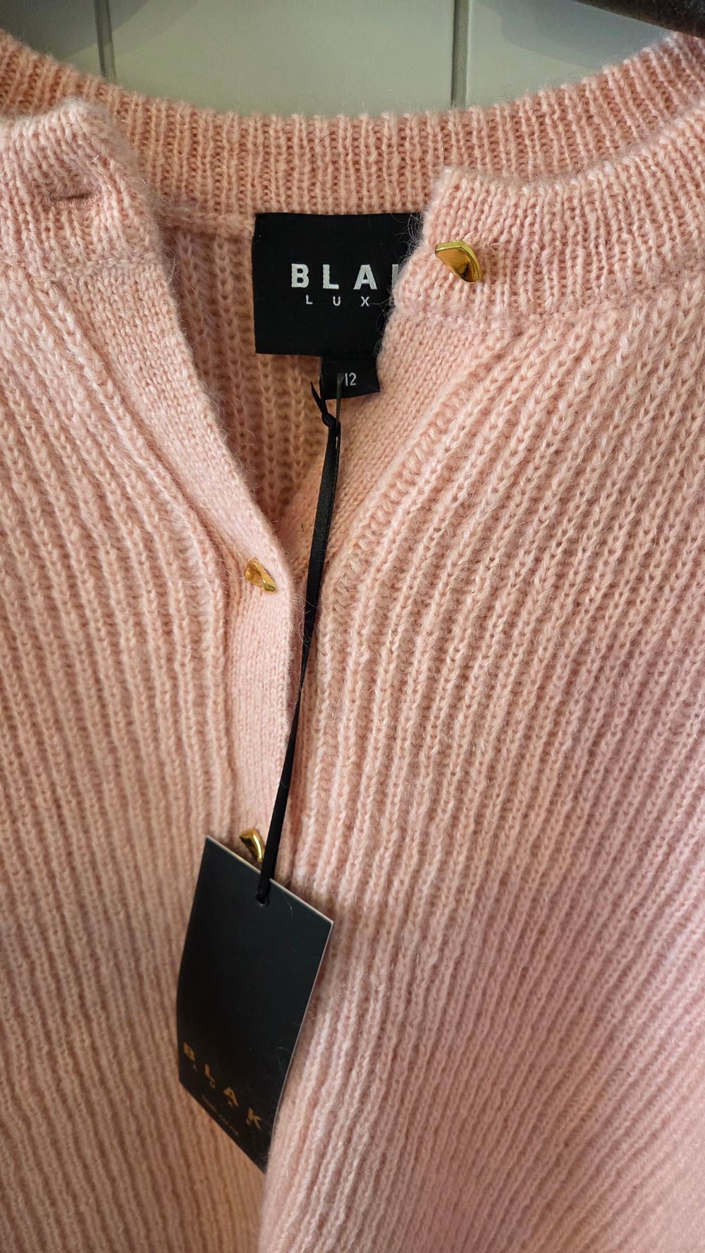 Blak Lux Pink Ribbed Knit Cardigan. Brand new