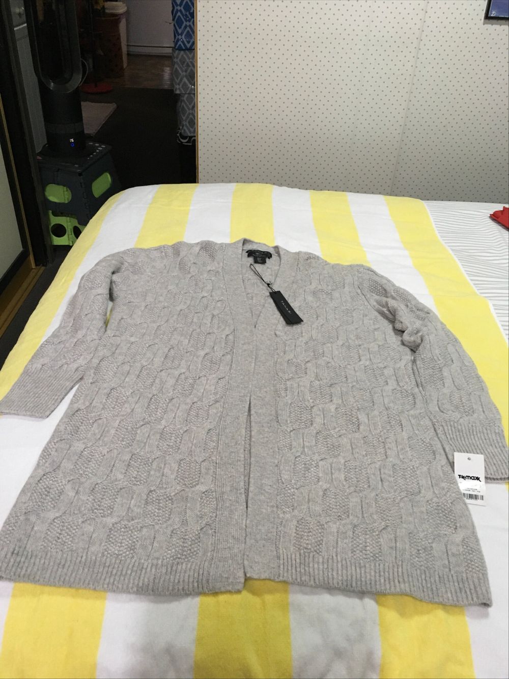 Tahari Grey Cardigan