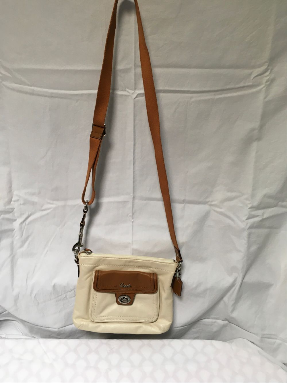 Coach Cream Brown Crossbody Bag