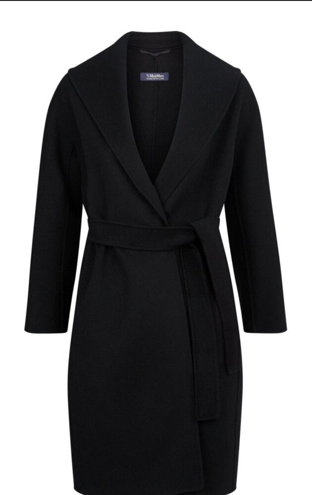 Max Mara Black Pure New Wool Coat