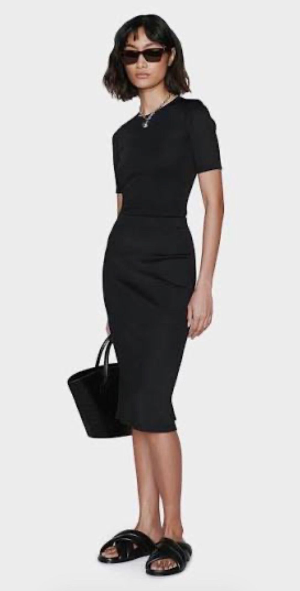 Anine Bing Jean Top and Riley Skirt - Black