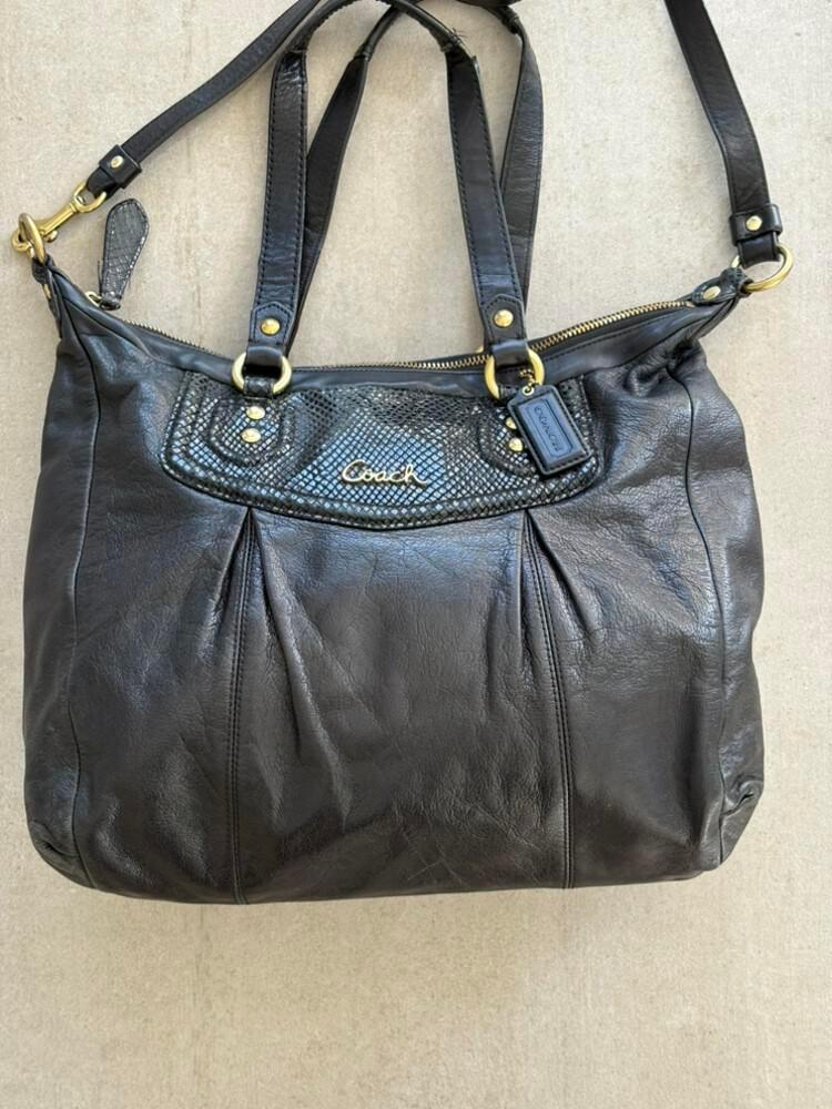 バッグ COACH Ashley Python Leather 2way Bag