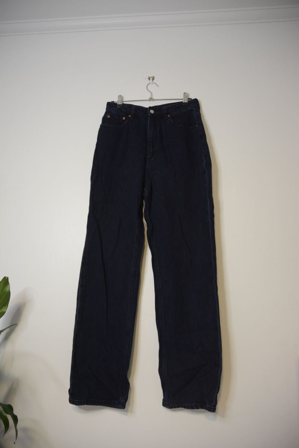 Indigo High Straight Jeans