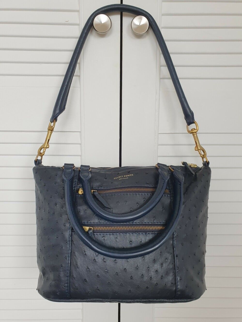 Limited edition Mr Mini Fill N Zip in pearled ostrich leather