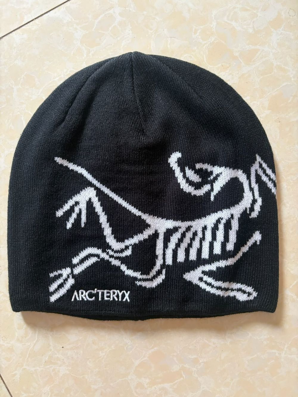 Arc’teryx Black Bird Skeleton Graphic Knit Beanie – Outdoor Gorpcore Style