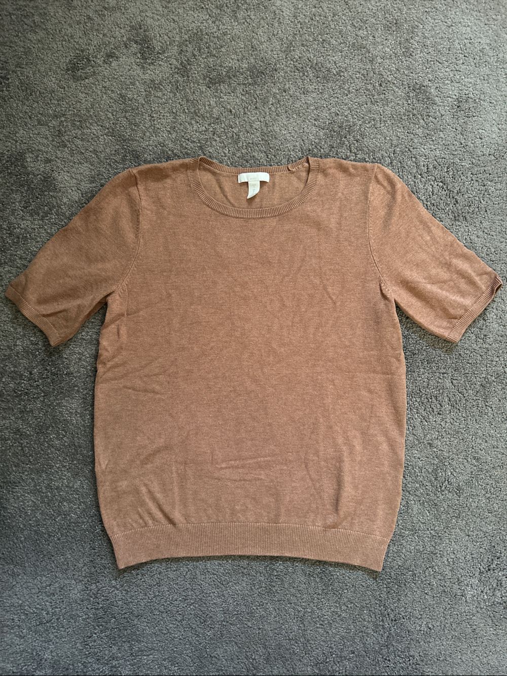 H&M Brown Short Sleeve Knit Top