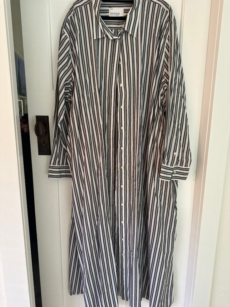 Commonry Striped Oversize Shirt Dress