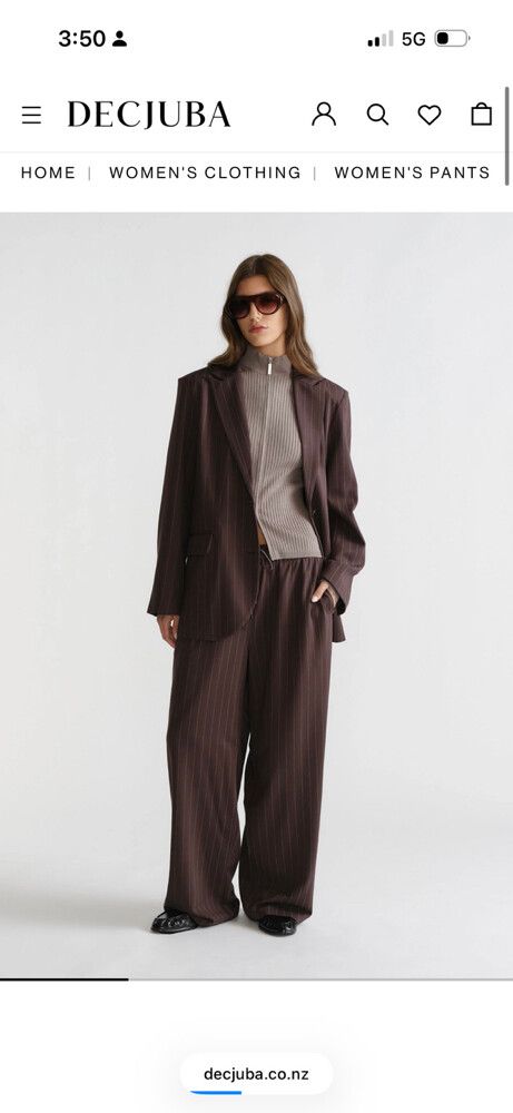 Decjuba Brown Pinstripe Suit Set